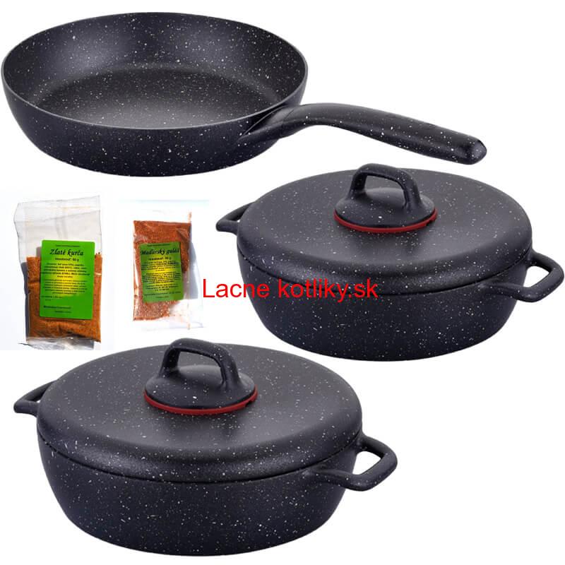 Sada hrncov s pokrievkou + panvica + korenie Classic Plus Volkanit