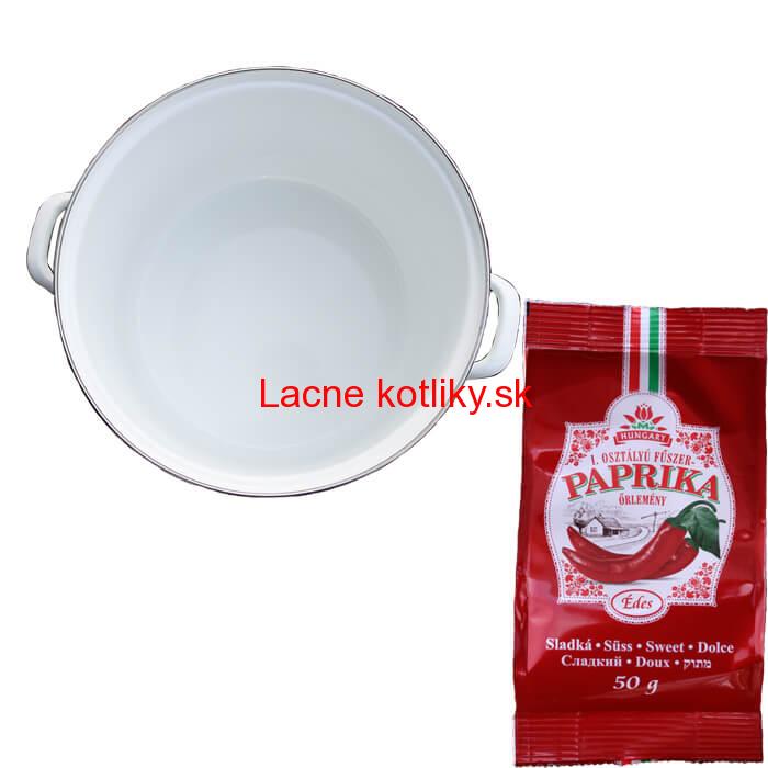 Smaltovaný hrniec s pokrievkou 13 L kuchár + sladká paprika GURMÁN 50 g