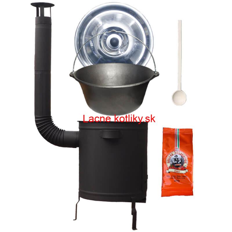 Liatinový kotlík 16 L + Hrubostenná kotlina 36 cm (1,5 mm) STRONG + žiaruvzdorná farba Plus 600