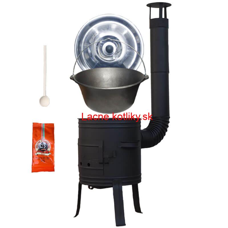 Liatinový kotlík 10,8 L + kotlina 33 cm (1 mm) + žiaruvzdorná farba Plus 700