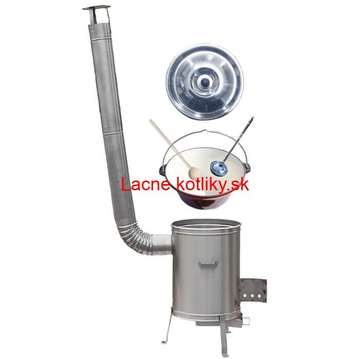 Liatinový kotlík so smaltovanou úpravou 10,8 L + Nerezová kotlina 33 LUX