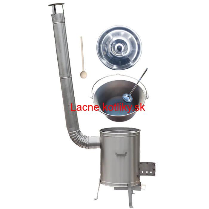 Liatinový kotlík bez povrchovej úpravy 10,8 L + Nerezová kotlina 33 LUX