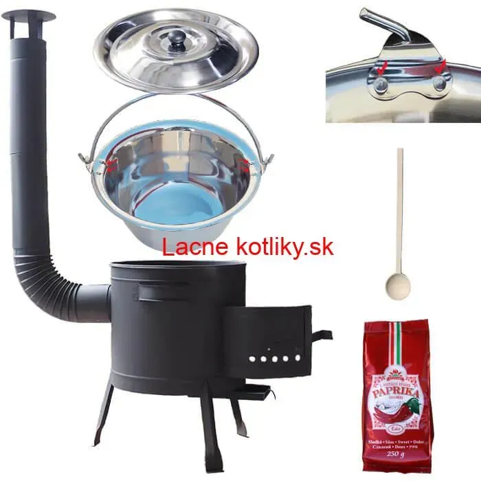 Nerezový kotlík 20 L (1,2 mm) INOX + hrubostenná (1,5 mm) žiaruvzdorná kotlina BALKY STRONG 42 PLUS 600