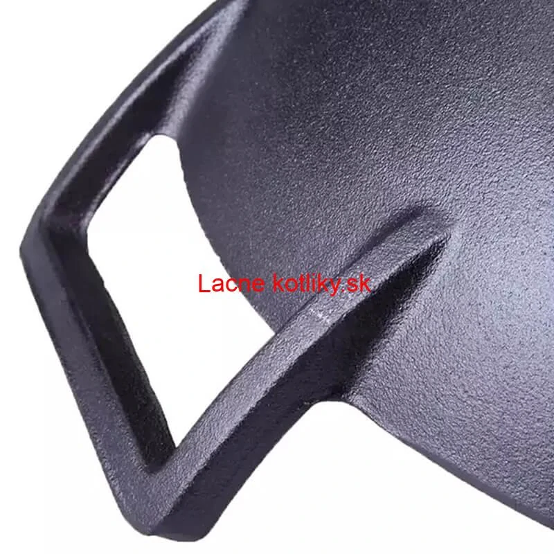 Liatinový čínsky wok 36,5 cm s drevenou pokrievkou