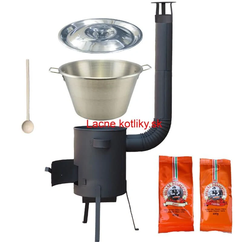 Nerezový kotol 40 L + žiaruvzdorná kotliny 45 cm PLUS 600 4 MM + paprikové korenie na guláš