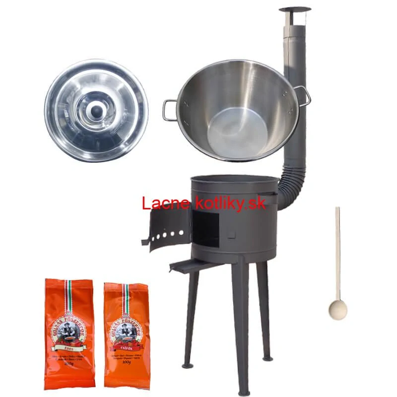 Nerezový kotol 40 L + vysoká kotlina 47 cm (2,0 mm) HODO Plus 600 + paprikové korenie na guláš