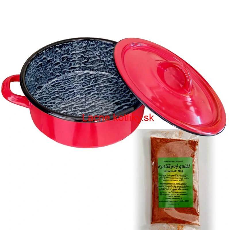 Smaltovaný kastról s pokrievkou COMBI 2,75 l + korenie na kotlíkový guláš 50 g