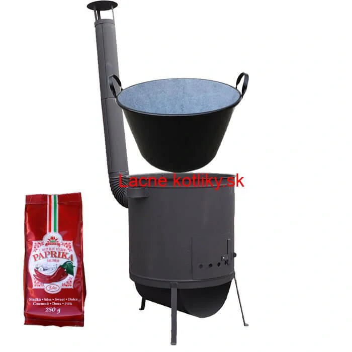 Zabíjačkový smaltovaný kotol 100 L, žiaruvzdorná kotlina 60 PLUS 600 4 MM + sladká paprika GURMÁN 250 g