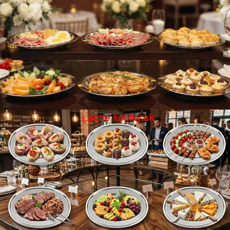 Nerezové podnosy pre catering – set 6 ks (45,5cm) - Servíruj s istotou a štýlom