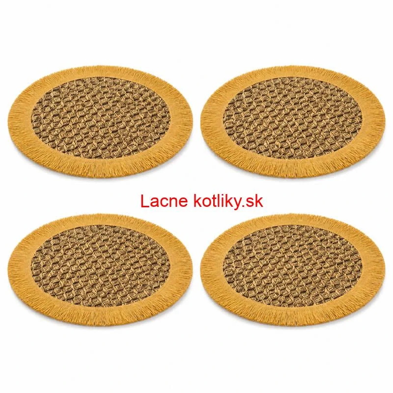 Prírodné podložky pod tanier so strapcami 37 cm, 4 ks