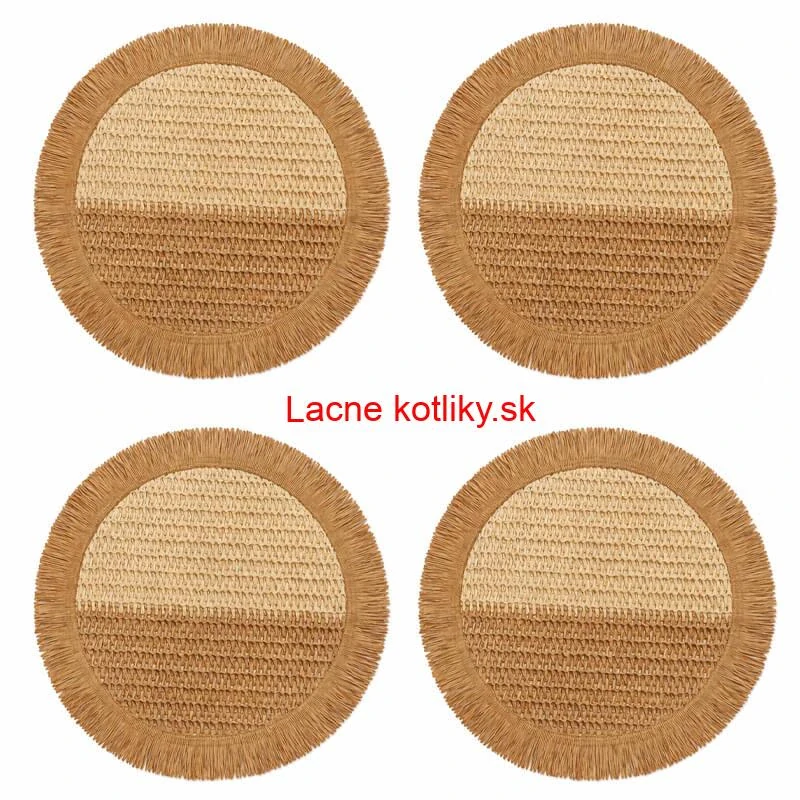 Prírodné podložky pod tanier so strapcami 37 cm, 4 ks