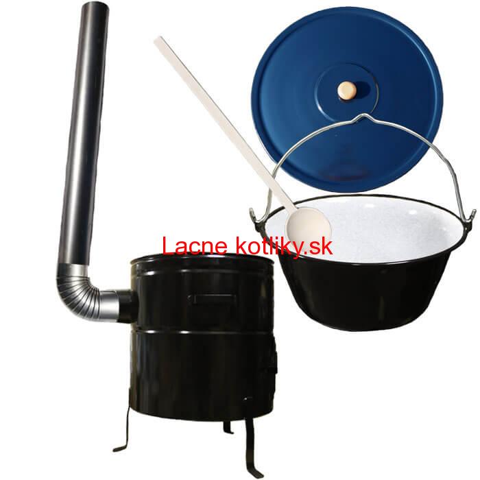 Smaltovaný kotlík 50 L (1,2 mm) + kovová kotlina 53 CLASSIC (KOV) + dymovod Max Party