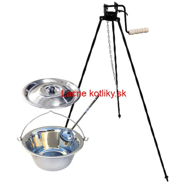 Antikorový kotlík 22 L (0,8 mm) + pokrievka + stojan s kladkou VAR