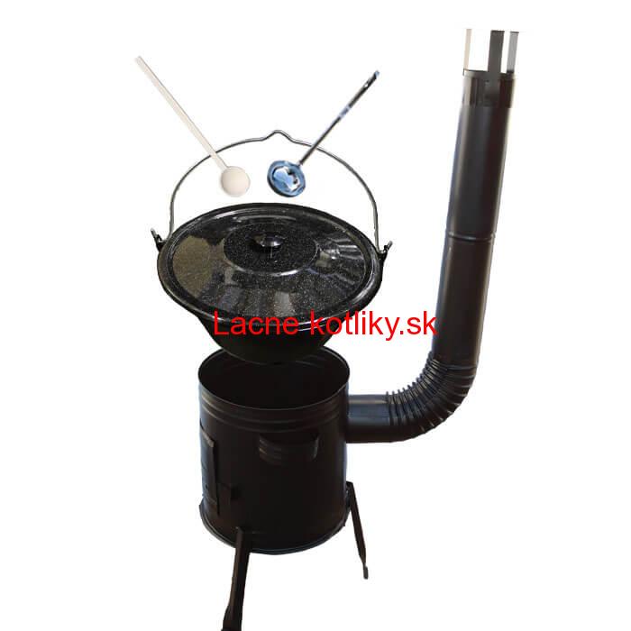 Smaltovaný kotlík 30 L (1,2 mm) + kovová kotlina 45 CLASSIC (KOV) + vareška a naberačka Easy party
