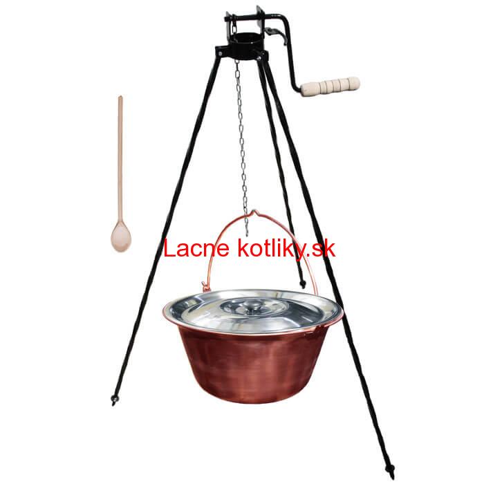 Medený kotlík 30 L + stojan s kladkou VAR