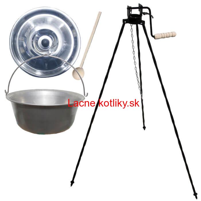 Nerezový kotlík 10 L (1,5 mm) + stojan s kladkou VAR