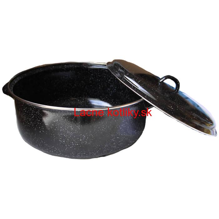 Smaltovaný čierny kastról 13 L