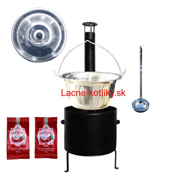 Antikorový kotlík 15 L (1,2 mm) + kotlina 36 cm + paprika