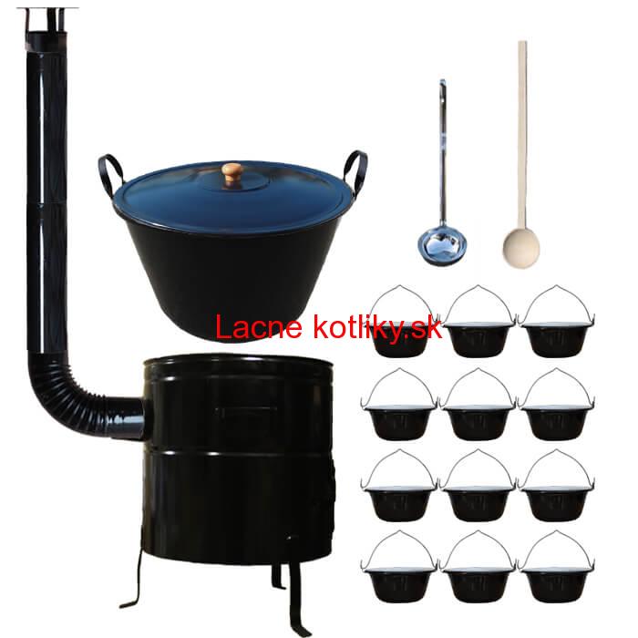 Smaltovaný kotol 60 L + servírovacie kotlíky (12 ks) BIG PARTY