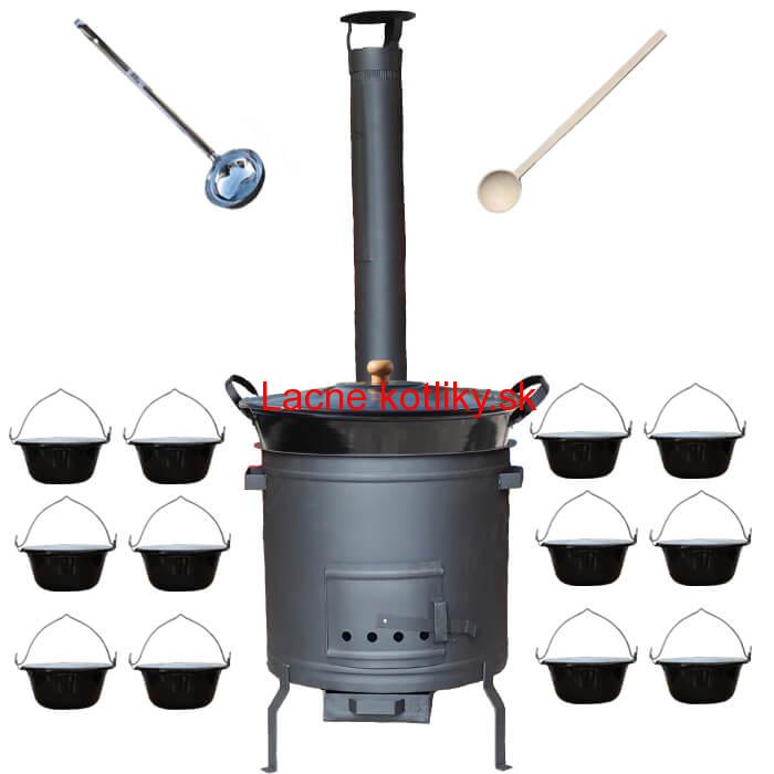 Smaltovaný kotol 70 L + servírovacie kotlíky (12 ks) PLUS 600