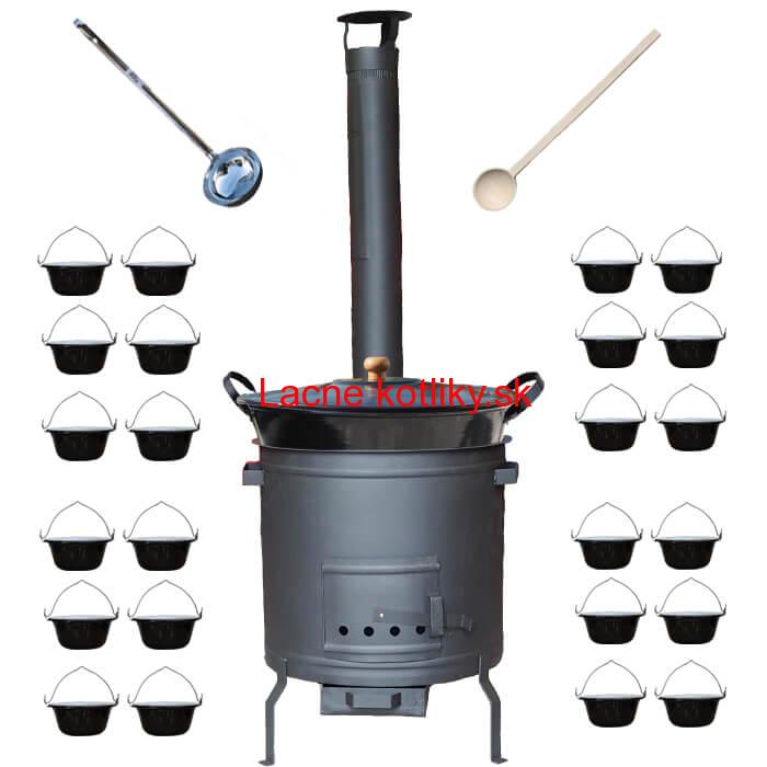 Smaltovaný kotol 80 L + servírovacie kotlíky (24 ks) PLUS 600