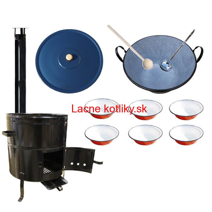 Smaltovaný kotol 50 L + smaltované taniere BIG PARTY