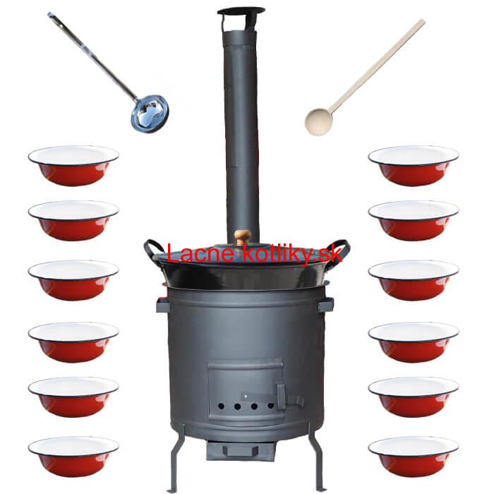 Smaltovaný kotol 80 L + smaltované taniere PLUS 600