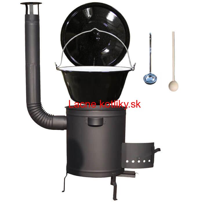 Smaltovaný kotlík 25 L (1,2 mm) + hrubostenná (1,5 mm) a žiaruvzdorná kotlina 42 PLUS 600