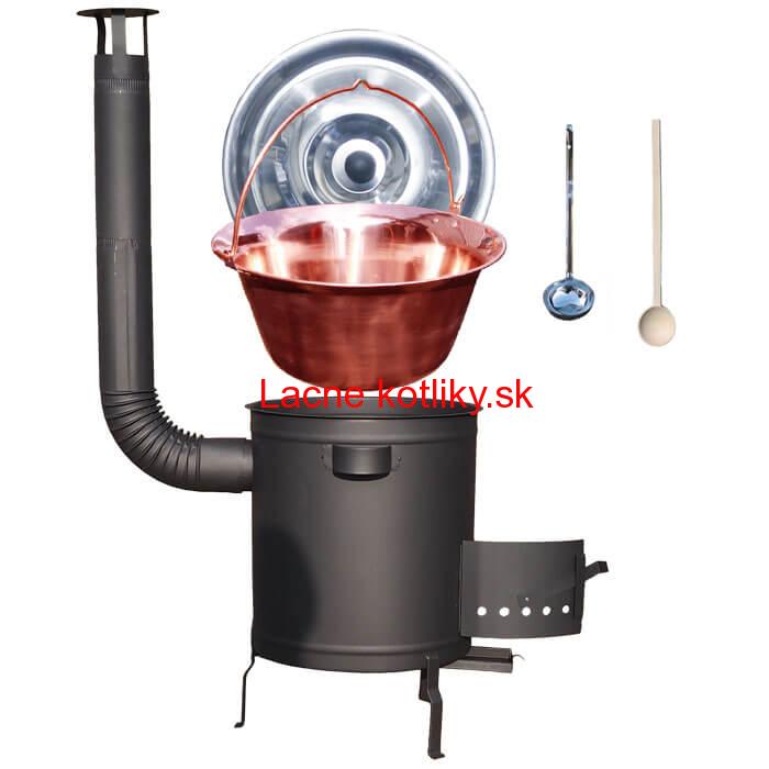 Medený kotlík 20 L (1,2 mm) + hrubostenná (1,5 mm) a žiaruvzdorná kotlina 42 PLUS 600