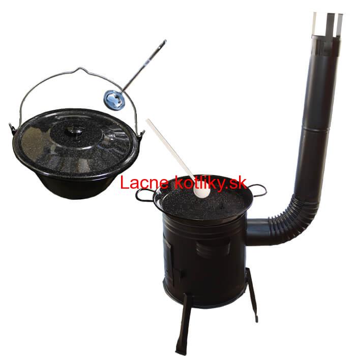 Paella smaltovaná panvica 46 cm so smaltovaným kotlíkom 20 L (1,2 mm) a kotlinou