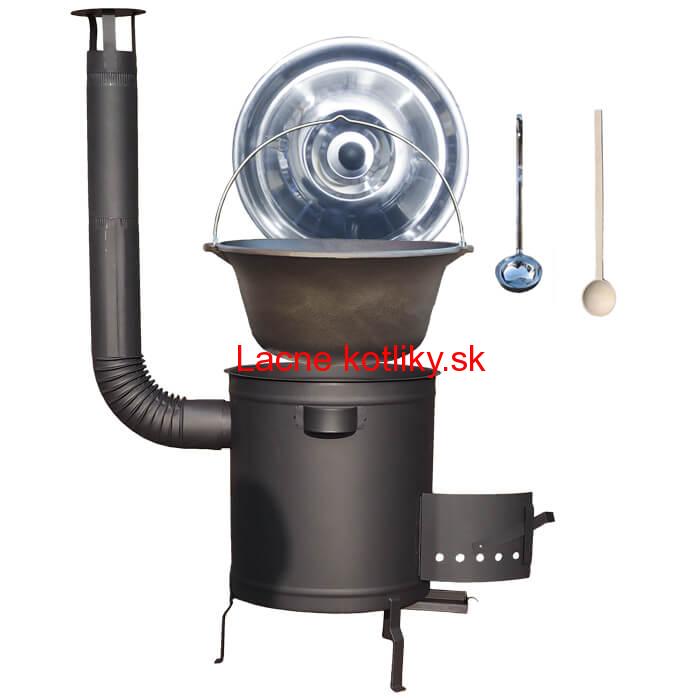 Liatinový kotlík 22 L + hrubostenná (1,5 mm) a žiaruvzdorná kotlina 45 PLUS 600