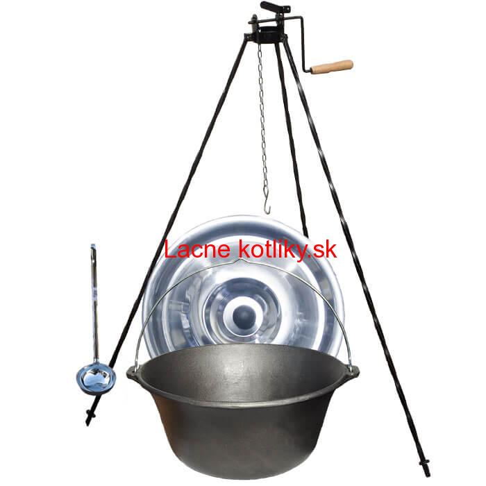 Liatinový kotlík 10,8 L + stojan s kladkou VAR