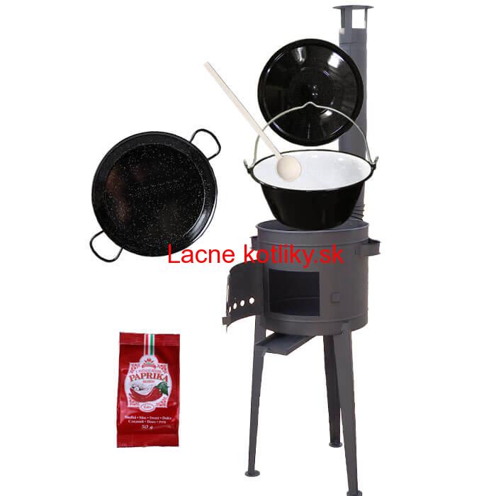 Smaltovaný kotlík 13 L + Paella smaltovaná panvica + vysoká žiaruvzdorná kotlina 36 cm PLUS 600