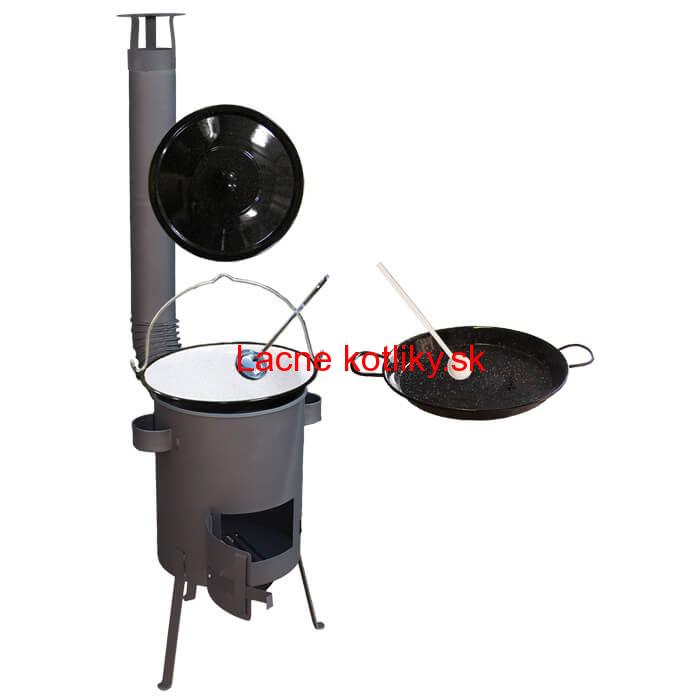 Smaltovaný kotlík 13 L + Paella panvica 38 cm + žiaruvzdorná kotlina 36 PLUS 600 4 MM
