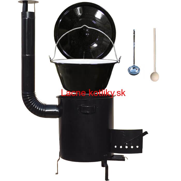 Smaltovaný kotlík 30 L (1,2 mm) + hrubostenná (1,5 mm) kovová kotlina 45 STRONG