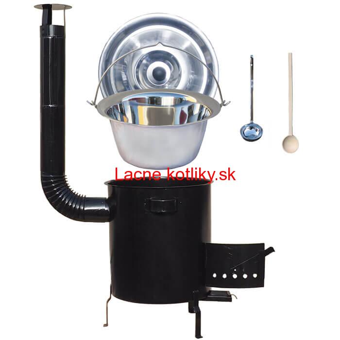 Nerezový kotlík 30 L (1,2 mm) + hrubostenná (1,5 mm) kovová kotlina 45 STRONG