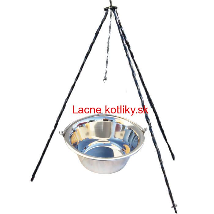 Nerezový kotlík (INOX 0,8 mm) 8 L + trojnožka 1 m