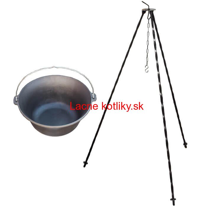 Liatinový kotlík 7,2 L + trojnožka 1 m