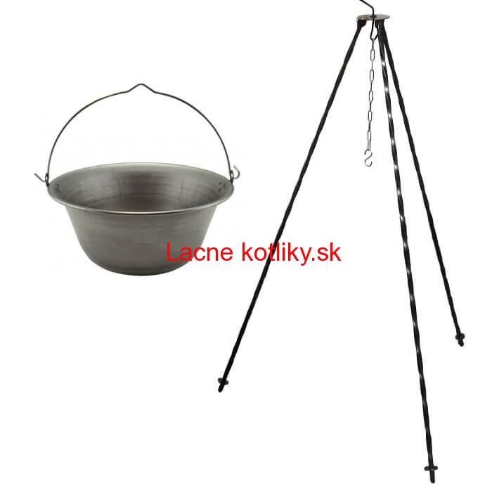 Železný kotlík 10 L (0,75 mm) + trojnožka 1 m