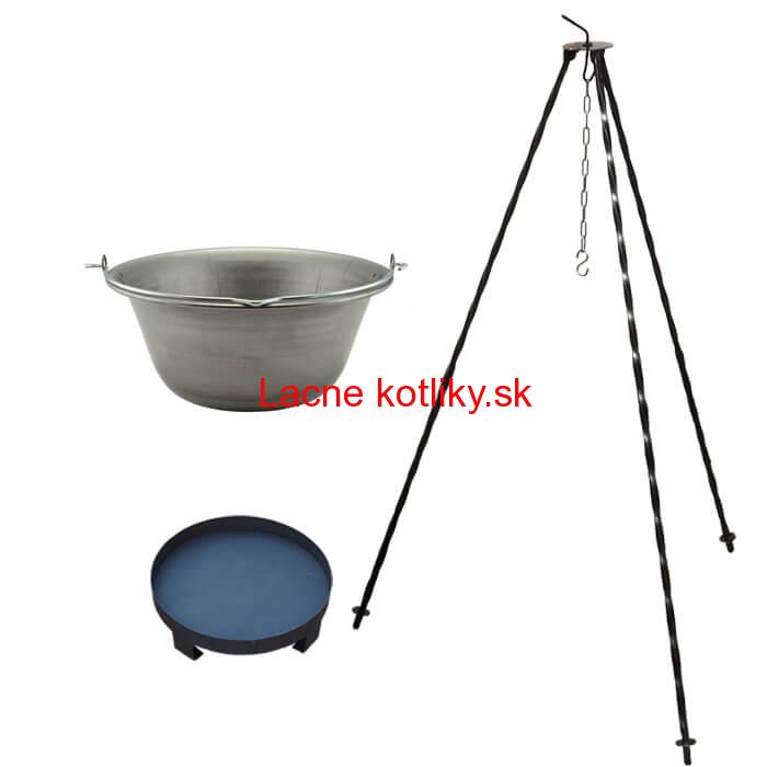Železný kotlík 20 L (0,75 mm) + trojnožka 1,2 m + ohnisko 36 cm