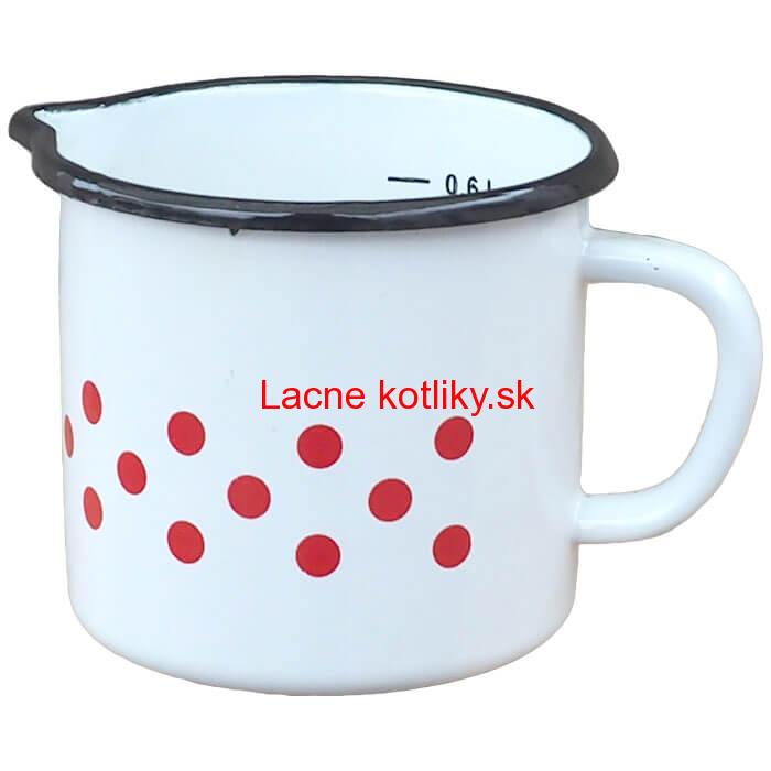 Smaltovaný hrnček s uškom 0,6 L - bodkovaný