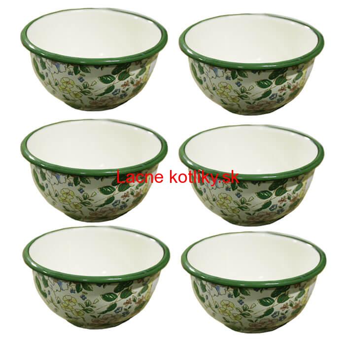Súprava smaltovaných misiek 13 cm 6 ks DECOR
