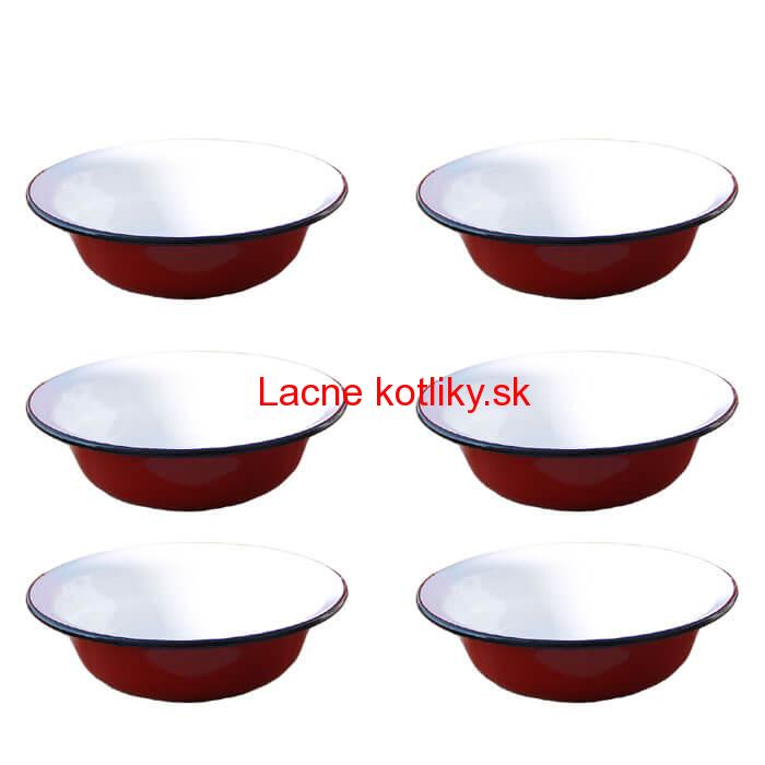 Súprava smaltovaných hlbokých tanierov 20 cm 6 ks
