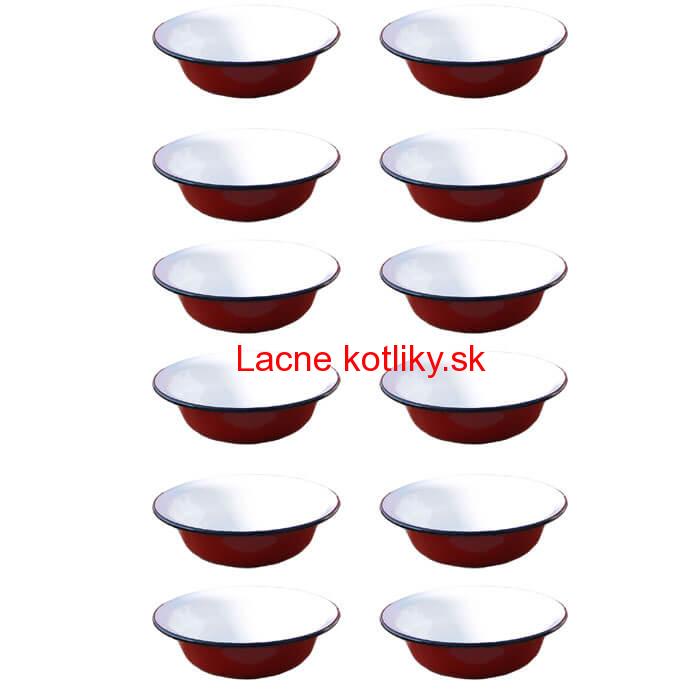 Súprava smaltovaných hlbokých tanierov 20 cm 12 ks