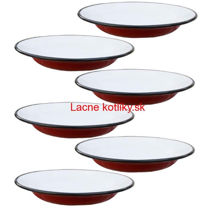 Súprava smaltovaných plytkých tanierov 22 cm 6 ks