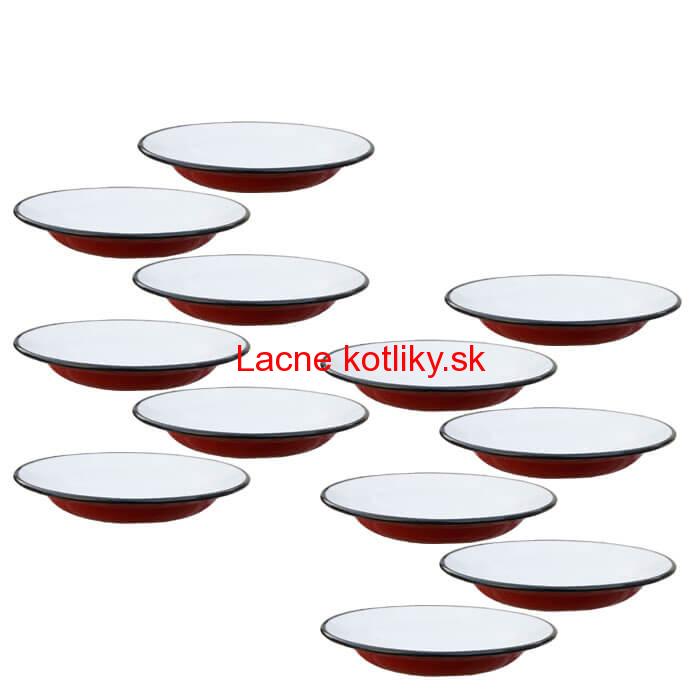 Súprava smaltovaných plytkých tanierov 22 cm 12 ks