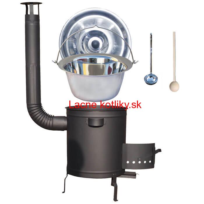Nerezový kotlík 14 L (0,8 mm) + hrubostenná (1,5 mm) a žiaruvzdorná kotlina 36 PLUS 600