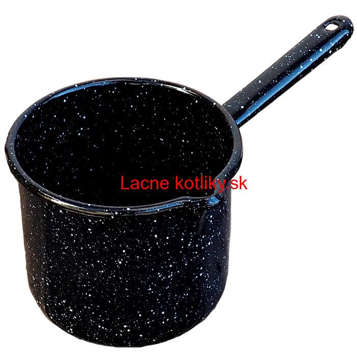 Smaltovaný hrnček s rúčkou 0,6 L – Čierny