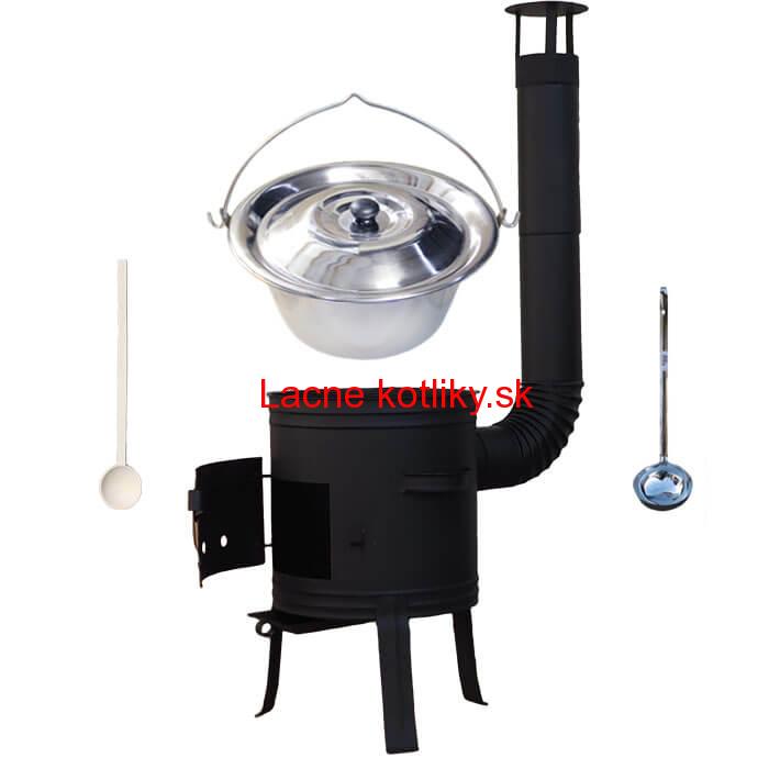 Nerezový kotlík 10 L (1,2 mm) INOX + žiaruvzdorná kotlina 33 cm PLUS 700