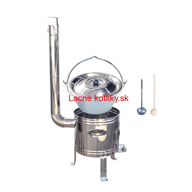 Nerezový kotlík 15 L (0,8 mm) zosilnený s nitmi + nerezová kotlina 36 cm TOP INOX
